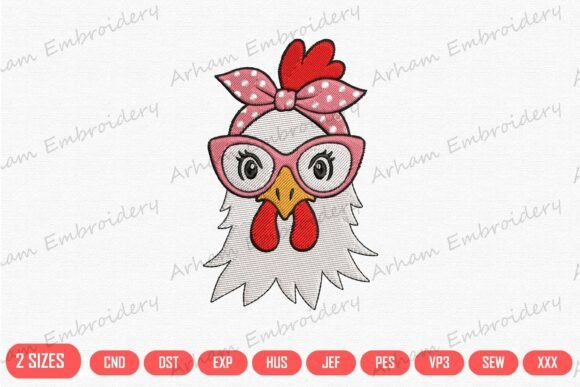 Cute Hen with Pink Glasses Embroidery Review